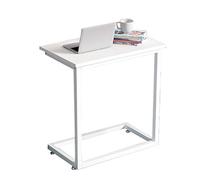 BCJMKDX Mesa Auxiliar. Mesa Ranurada Ancha/Mesa Auxiliar for computadora de Madera Maciza en Forma de C, Mesa Blanca Multifuncional for Esquina de Cama(60X33X65CM)