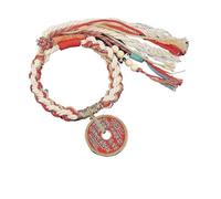 BCJMKDX Pulseras. Longhu Mountain Mountain Gastar Dinero Pulsera Cuerda Trenzada Cobre Dinero Taiji Bagua Hebilla Cuerda Roja