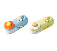 BCJMKDX selladora al vacío para plástico, Mini selladora Recargable con Cortador Integrado, 2 Funciones en 1, Ideal for la Cocina del hogar(Blue+Green)