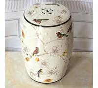 BCJMKDX Taburete cambiador de zapatos rural, taburete de cerámica con flores y pájaros, taburete de vestir, nuevo muelle de tambor chino antiguo, muelle de sentado, taburete Zheng antiguo, taburete