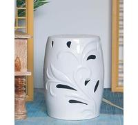 BCJMKDX Taburete de tambor de cerámica individualizado y creativo, decoración de muelle genial, cerámica, taburete redondo de esmalte de color hueco (C)