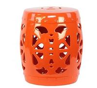 BCJMKDX Taburete grande hueco de cerámica para tambor, taburete de sala de estar, silla de estudio, decoración de mesita de noche (naranja)