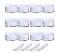 BCJMKDX Tarros para cosméticos, Paquete de 12, frascos de cosméticos de plástico Transparentes vacíos de 200 g con Tapa de Rosca, Recipiente de 200 ml for mascarilla Facial, lociones y Crema(50ml)