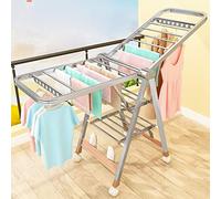 BCJMKDX tendedero Plegable, Tendedero de balcón con Poste Secado Ropa,Poste en Forma ala, Plegable(Wing Length is 170cm)