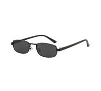 BCLBDFC Gafas De Sol Cuadradas Pequeñas con Personalidad para Hombre, Marco Metal Estrecho Y Moderno Mujer-Negro