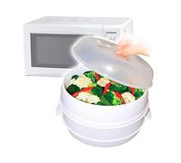 BCM Vaporera Olla Vapor para Microondas Recipiente Cocina Vapor Comida Sana Sin Grasa Verduras Pescados Carnes BN5467