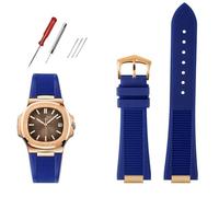 BCMCBV Correa de reloj de silicona de fluorosilicona de calidad para Patek Philippe Sport Elegant Nautilus Series 5711/5712/5980, resistente al agua, para hombre, 25mm-13mm