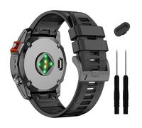 BCMCBV Correa de reloj Quickfit Fenix 7X 6X Pro 5X Plus de 26 mm, correa de silicona suave para Garmin Enduro 2/Descent MK2i/MK3i 51 mm/Tactix 7Pro/Epix Pro 51 mm(Black Black)