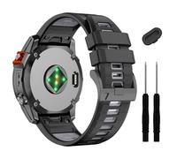 BCMCBV Correa de reloj Quickfit Fenix 7X 6X Pro 5X Plus de 26 mm, correa de silicona suave para Garmin Enduro 2/Descent MK2i/MK3i 51 mm/Tactix 7Pro/Epix Pro 51 mm(Black Grey)
