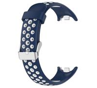 BCMCBV For Xiaomi Band 9 8 Silicone Watch StrapTwo-Color Breathable Smart Watchband Replacement Bracelet for Xiaomi MiBand 8/9 Strap(Deep blue white)