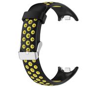 BCMCBV For Xiaomi Band 9 8 Silicone Watch StrapTwo-Color Breathable Smart Watchband Replacement Bracelet for Xiaomi MiBand 8/9 Strap(Black yellow)