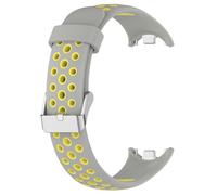 BCMCBV For Xiaomi Band 9 8 Silicone Watch StrapTwo-Color Breathable Smart Watchband Replacement Bracelet for Xiaomi MiBand 8/9 Strap(Grey yellow)