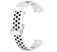 BCMCBV For Xiaomi Band 9 8 Silicone Watch StrapTwo-Color Breathable Smart Watchband Replacement Bracelet for Xiaomi MiBand 8/9 Strap(White black)