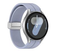 BCMCBV Original Silicone Strap For Samsung Galaxy watch 6 Cassic 43mm 47mm 5Pro 45mm Watch FE 4 5 6 7 40 44MM Magnetic Buckle Bracelet Watchbands(Light Blue-S,For Watch 6 Series)