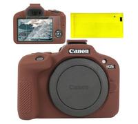 BCMCZCDC Funda de Silicona para Canon EOS R100, Accesorios con 2 Protectores de Pantalla, Protector de Lente extraíble para cámara Digital Canon EOSR100 (Braun)