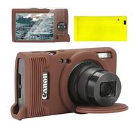 BCMCZCDC Funda de Silicona para Canon IXY 650 ELPH 360 IXUS 285, Accesorios con 2 Protectores de Pantalla, Protector de Lente extraíble para cámara Digital Canon IXY 650 ELPH 360 IXUS 285 (Braun)