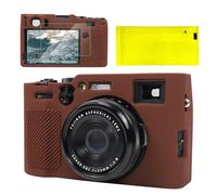 BCMCZCDC Funda de Silicona para Fujifilm X100VI, Accesorios con 2 Protectores de Pantalla, Protector de Lente extraíble para cámara Digital Fujifilm X100VI (Braun)