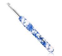 BCMRUN Gancho de ganchillo grande de 6,5 mm (3), agarre ergonómico, mango suave, para manos artríticas, agujas de tejer extralargas para principiantes e hilo de ganchillo (6,5 mm-3), azul