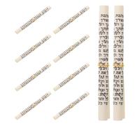 BCOATH 10 Pergaminos de Bendición Hebreos para Decoración de Puertas, Energía Positiva, Papel Beige y Cuerda, Adecuado para Decoración del Hogar