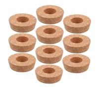 BCOATH 10 Piezas Tapa del jarrón hidropónico de Tapa de Corcho hidropónico de Llaves de Corcho con Agujero de Madera Marrón