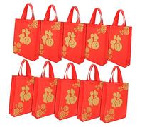 BCOATH 10piezas Bolsa De Manos De Año Chino Diseño De Caracteres Fu Para Fiestas Del Festival De y De Dulces