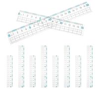 BCOATH 10piezas Regla de Plástico Transparente Regla Recta Flexible con Borde Ondulado para Estudiantes Herramienta de Medición Transparente para Dibujar y Redactar el Aula