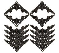 BCOATH 12piezas Protectores de Esquina de Metal Antiguo de Esquinas Decorativas para Muebles Cajas Joyeros y Mesas Esquineras Duraderas y Fáciles de Instalar para Hogar y Oficina