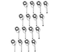 BCOATH 16 Piezas Anillo de Guía de Pesca Kit de Reparación para Cañas de Pescar, Acero Inoxidable Incrustación Cerámica, Plata, Diámetro Interior 0,9mm, 1,2mm, 1,4mm y 1,6mm, para Pesca