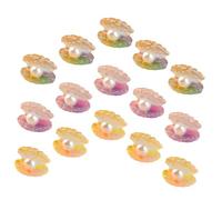 BCOATH 18 Piezas de Mini Conchas Decorativas de Resina Perla Sintética Que Brillan la Oscuridad Color Degradado para Decoración de Jardín Escritorio y Manualidades