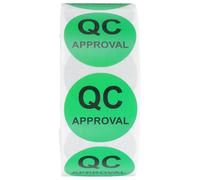 BCOATH 1rollo Etiquetas Qc Redondas Autoadhesivas con Texto Negro para Control de Calidad Inspección de Producción y Gestión de Inventarios Etiquetas de Estado para Almacén y Envíos