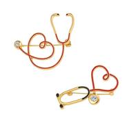 BCOATH 2 piezas Broche Decorativo de Estetoscopio Aleación para Doctoras y Enfermeras Accesorio Creativo para Uniformes Médicos Regalo para Graduadas