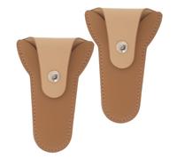 BCOATH 2 Piezas Estuches Protectores para Tijeras de Uñas, Funda Protectora para Cortaúñas, Pu, Color Coffee, Bolsa Portátil, para Salón y Hogar