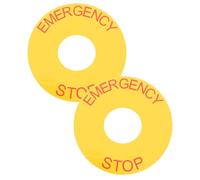 BCOATH 2 piezas Etiqueta Adhesiva de Parada de Emergencia para Maquinaria Industrial Unidades Señal de Advertencia para Botón de Paro Aviso de Seguridad para Equipos Eléctricos y