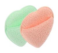 BCOATH 2 piezas Guantes Limpiadores Faciales Reutilizables Unidades Esponjas Exfoliantes Suaves para Limpieza Profunda sin Químicos Colores Naranja y Verde