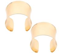 BCOATH 2 piezas Pulsera Ancha Metálica para Mujer Brazalete Geométrico Conjunto de Diseño Punk Elegante Brazaletes Dorados Resistentes para Ocasiones Especiales