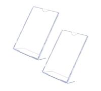 BCOATH 2 Piezas Soporte Acrílico Shape Doble Cara para Menús y Carteles Exhibidor de Escritorio Transparente para Etiquetas de Precio y Publicidad de Unidades