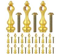 BCOATH 20 Husillos Metálicos Dorados M4 para Muebles con Tapas Decorativas de Hierro para Barandillas de Vidrio, Montaje Rápido para Carros de Comedor y Ensamblaje de Muebles