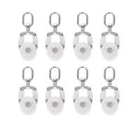 BCOATH 20 Piezas de Rodillos para Cortinas de Acero Inoxidable y Plástico Blanco, Deslizamiento Suave y Fijación Segura para Paneles de Cortina en Oficinas y Restaurantes