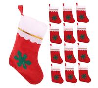 BCOATH 24 Piezas Colgantes Calcetines Navideños Decorativos Bolsa Dulces Fiesta con Elementos Clásicos para Árbol Ventana Pared