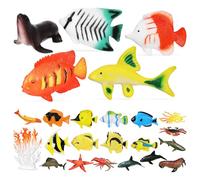BCOATH 24 Piezas Figuras Realistas de Animales Marinos y Peces Tropicales de Plástico Educativo Interactivo para Fiesta Temática Oceánica Regalo para Amantes del Mundo Marino