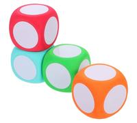 BCOATH 4 Dados de Espuma Eva de 6cm para Aula con Superficie Borrable, Livianos y Creativos, Ideales para Juegos de Aprendizaje DIY en Matemáticas