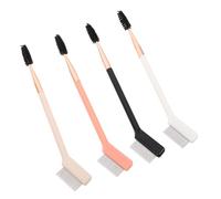 BCOATH 4 Piezas Cepillo de Cejas Doble Extremo para Maquillaje de Ojos Cerdas de Nylon y Mango de Metal, Ideal para Moldear y Peinar en Viajes o Salón