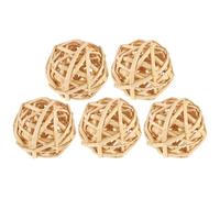 BCOATH 5 Bolas Decorativas de Mimbre Color Caqui para Decoración Creativa en Bodas y Barras, Accesorios Fotográficos Hechos a Mano, Paquete de 5 Piezas