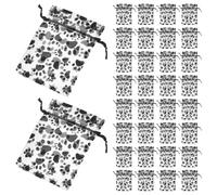 BCOATH 50piezas Unidades Bolsas De Regalo De Organza Con Estampado De Huellas Cierre De Cordón Para Joyas Fiestas Bodas Cumpleaños Bolsas Para Dulces y Pequeños Objetos Material Suave