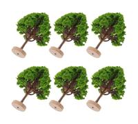 BCOATH 6 Árboles Artificiales con Base para Proyectos de Manualidades y Paisajes, Representación de Árboles en Plástico Verde, Diseño Realista y Fácil Instalación