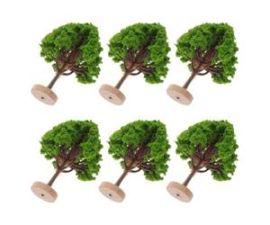 BCOATH 6 Árboles Artificiales con Base para Proyectos de Manualidades y Paisajes, Representación de Árboles en Plástico Verde, Diseño Realista y Fácil Instalación