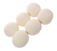 BCOATH 6 Bolas de Lana Natural de Color Blanco para Secadora, Reutilizables y Ligeras, Suavizantes de Telas que Ahorran de Secado en Lavadoras y Secadoras Domésticas