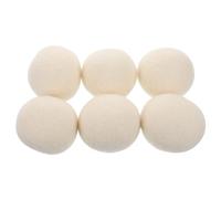 BCOATH 6 Bolas de Secadora de Lana de Color Blanco Reutilizables, Suavizantes Naturales y Antiarrugas para Lavadoras Domésticas y Secadoras de Ropa