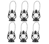 BCOATH 6 Lámparas Miniatura de Queroseno Negras Accesorio Decoración Casa de Muñecas Luz en Miniatura para Micropaisajes Set de 6 Piezas para Juguetes y Coleccionables