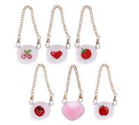 BCOATH 6 Piezas Bjd Doll Mini Plush Fruit Crossbody Bags Cartoon Pattern Shoulder Purse For Doll Accessories and Pretend Play